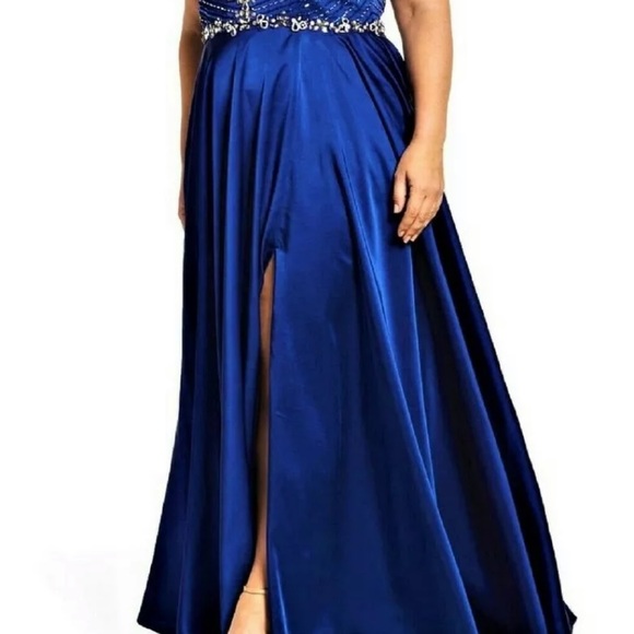 Royal Blue Mac Duggal Gown 16w - Picture 2 of 5